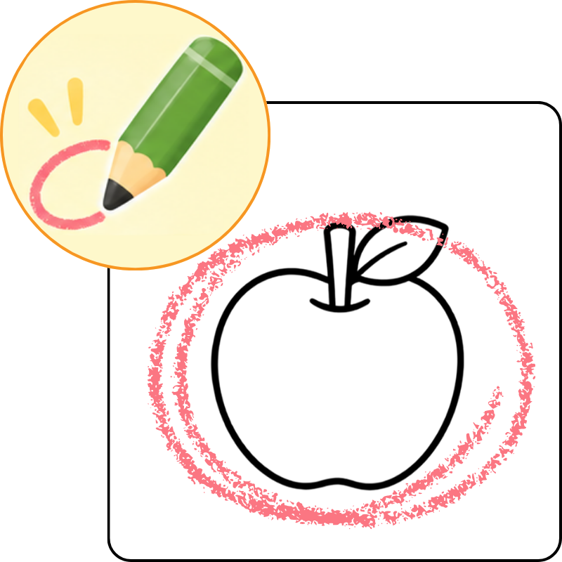 丸をつけて答えるイラスト