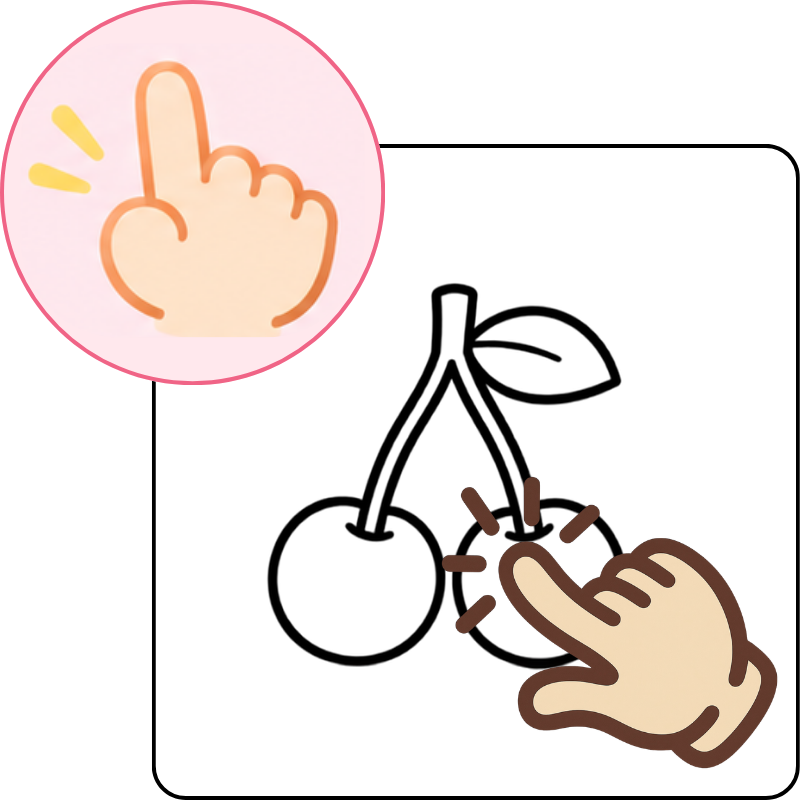 指さしで答えるイラスト