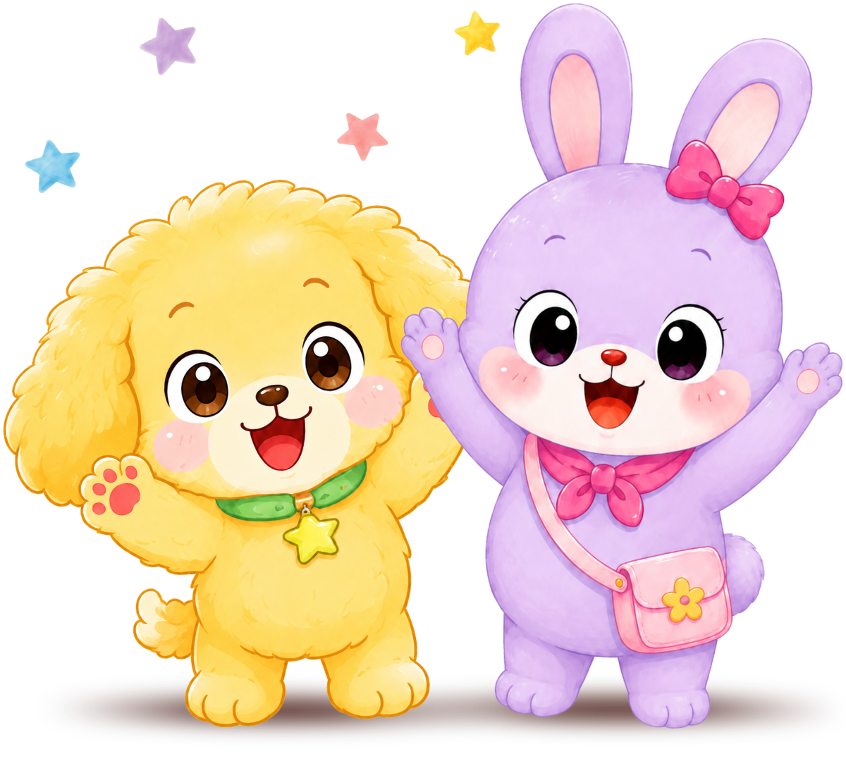 感想を待っているいぬとうさぎのキャラクター